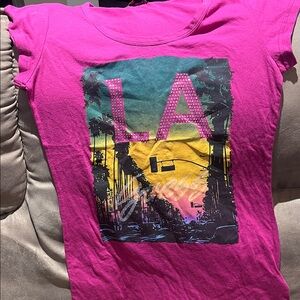 Pink Guess Graphic T-Shirt